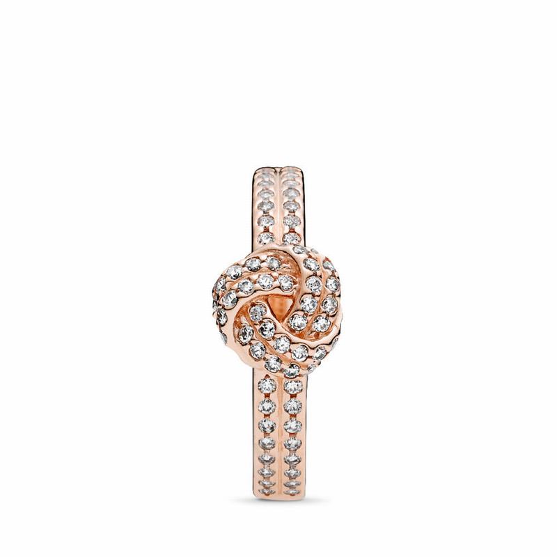 Inele statement Pandora Rose™ Sparkling Love Knot (QVNe8sBd)